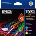 Epson C13T344592 702XL CMY Value Pack High Yield Ink for WorkForce WF-3720 WF-3725 WF3730